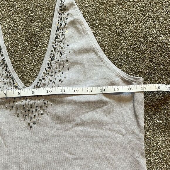 NWT Womens NEW YORK & COMPANY Lavender Halter glittery TOP shirt Clothes L - Picture 5 of 7